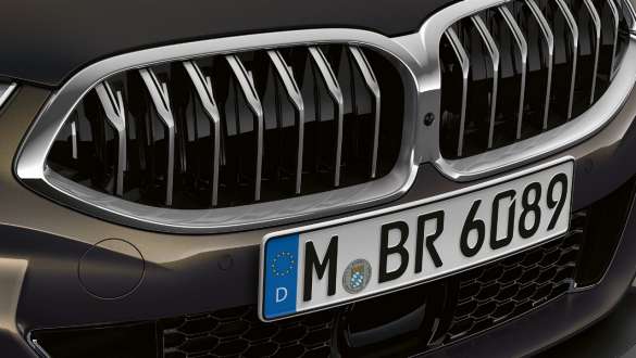 BMW M850i xDrive, szary drawit metalizowany, przód z atrapą chłodnicy Active Air Stream. BMW M850i xDrive, szary drawit metalizowany, przód z atrapą chłodnicy Active Air Stream.