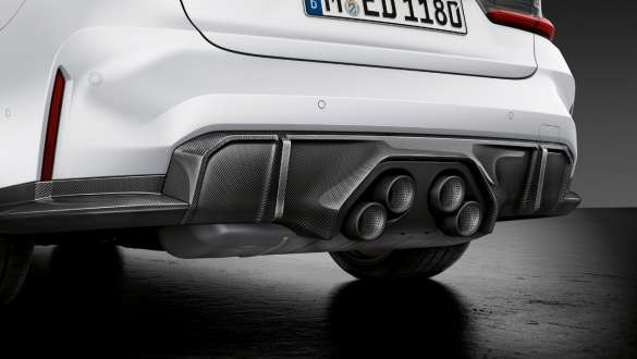 Karbonowy dyfuzor tylny M Performance, BMW M3 Limuzyna G80 2020 BMW M3 Limuzyna G80 2020, karbonowy dyfuzor tylny M Performance, zbliżenie