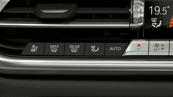 BMW X6, kokpit z funkcją Automate my habits. Kokpit BMW X6 z widokiem ustawień klimatyzacji.