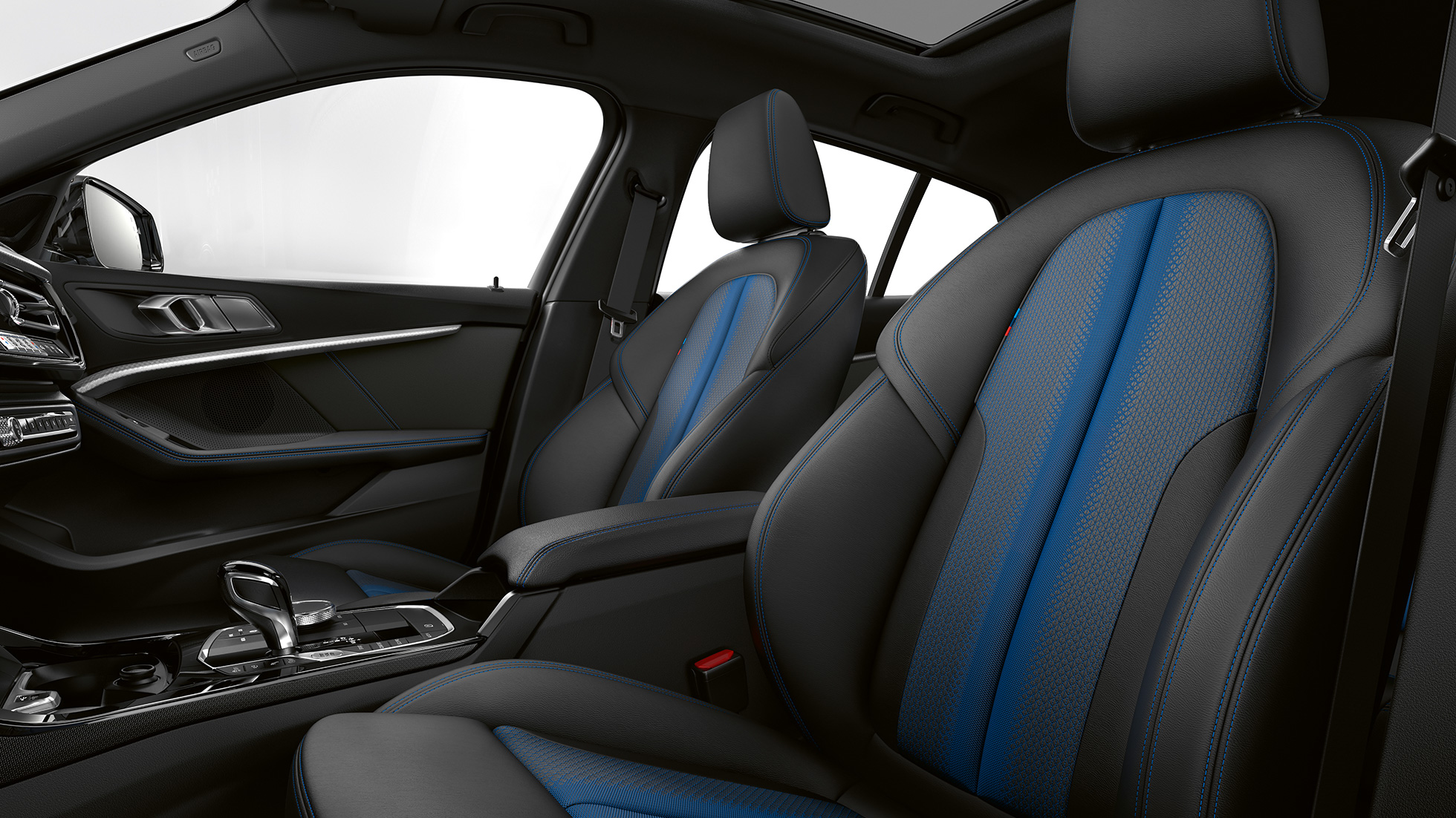 Fotele sportowe M. BMW serii 1, model M Sport, wnętrze z fotelami sportowymi M.