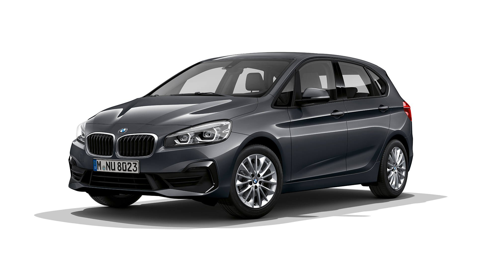 Przedni półprofil BMW serii 2 Active Tourer model Advantage BMW serii 2 Active Tourer model Advantage 218i F45 2018, szary mineralny, metalizowany, przedni półprofil