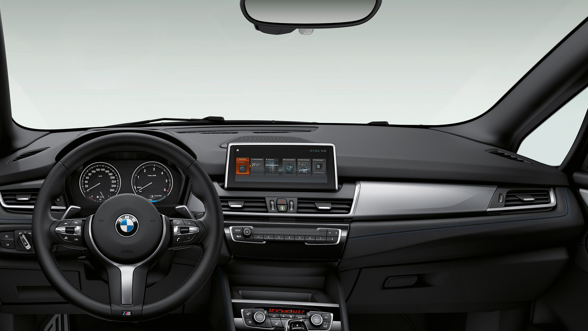 Kokpit BMW serii 2 Gran Tourer, model M Sport Kokpit BMW serii 2 Gran Tourer 220d xDrive, model M Sport F46, 2018, wnętrze