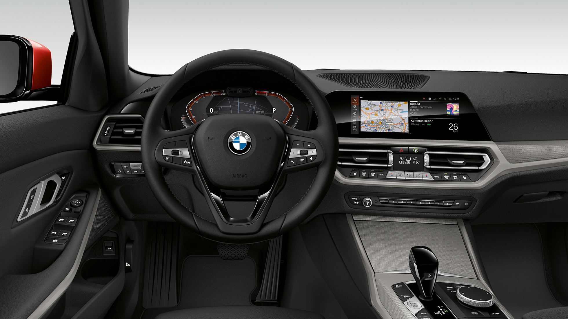 BMW serii 3, Model Advantage deska rozdzielcza. Zbliżenie na deskę rozdzielczą kierowcy w BMW serii 3 Limuzynie w wyposażeniu modelu Advantage.