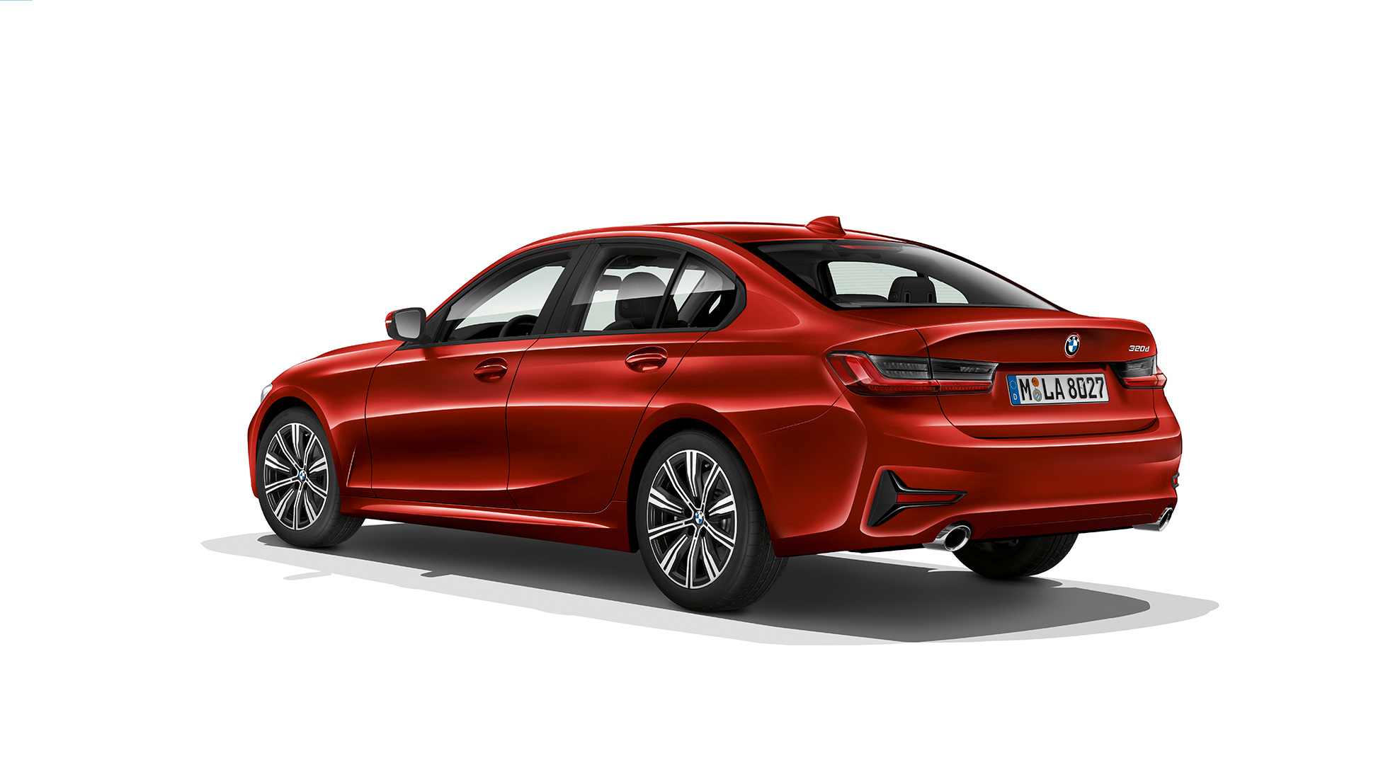 BMW serii 3, Model Advantage, tył. Ujęcie trzy-czwarte BMW serii 3 Limuzyny w wyposażeniu modelu Advantage