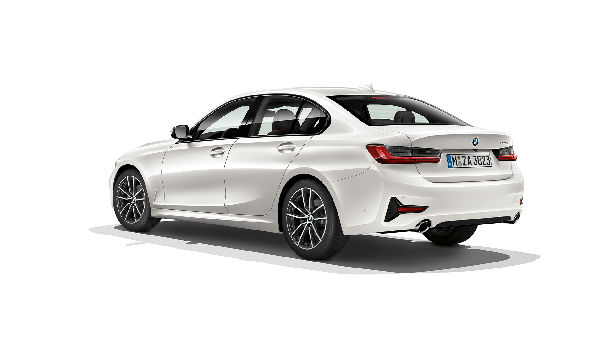 BMW serii 3 Limuzyna Model Sport Line tył. Ujęcie trzy-czwarte BMW serii 3 Limuzyna w wyposażeniu Model Sport Line