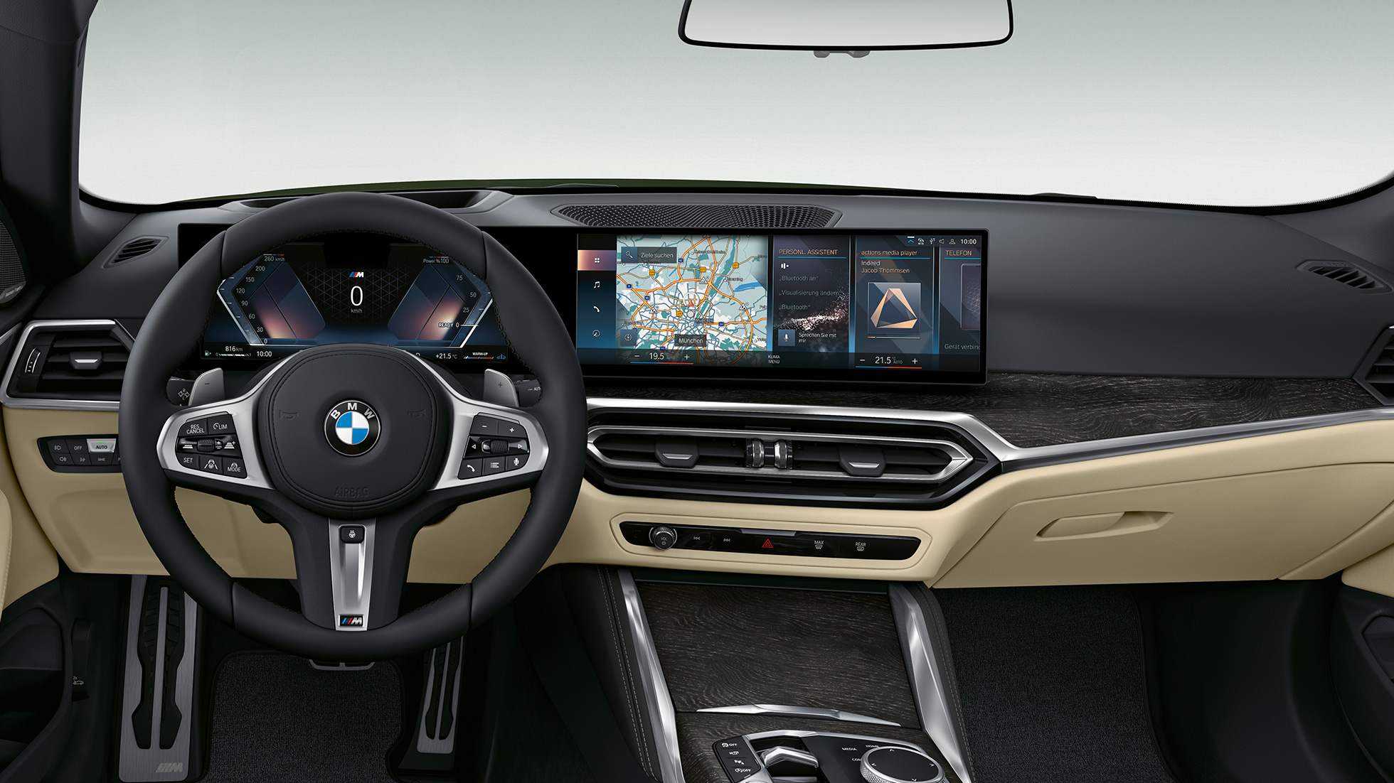 Deska rozdzielcza BMW serii 4 Cabrio model M Sport G23 2020 BMW serii 4 Cabrio G23 2020 model M Sport wnętrze, deska rozdzielcza