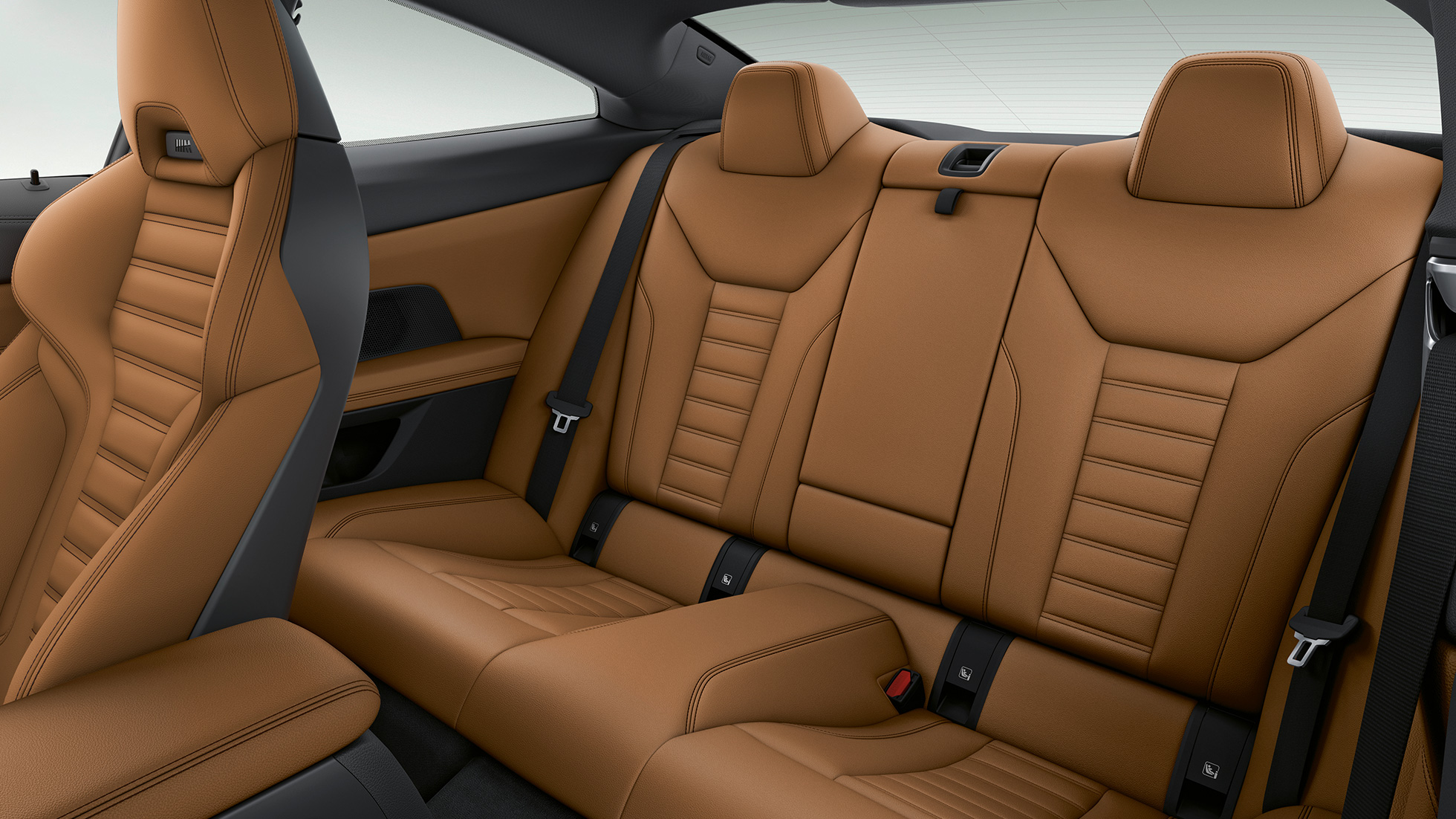 Tylna część kabiny BMW serii 4 Coupé G22 BMW serii 4 Coupé G22 2020, wnętrze, sportowa tylna część kabiny