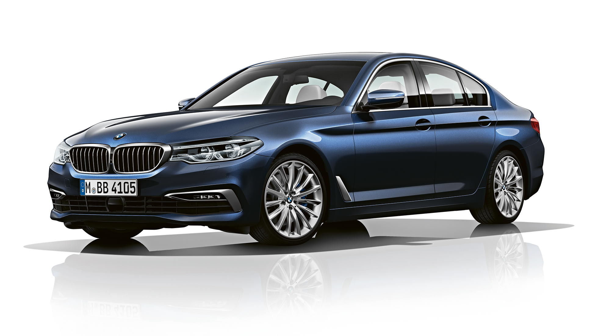 Luxury Line, przedni półprofil, BMW serii 5 Limuzyna Luxury Line, BMW serii 5 Limuzyna, 540d Limuzyna G30, granat cesarski z brylantowym połyskiem, metalizowany, przedni półprofil