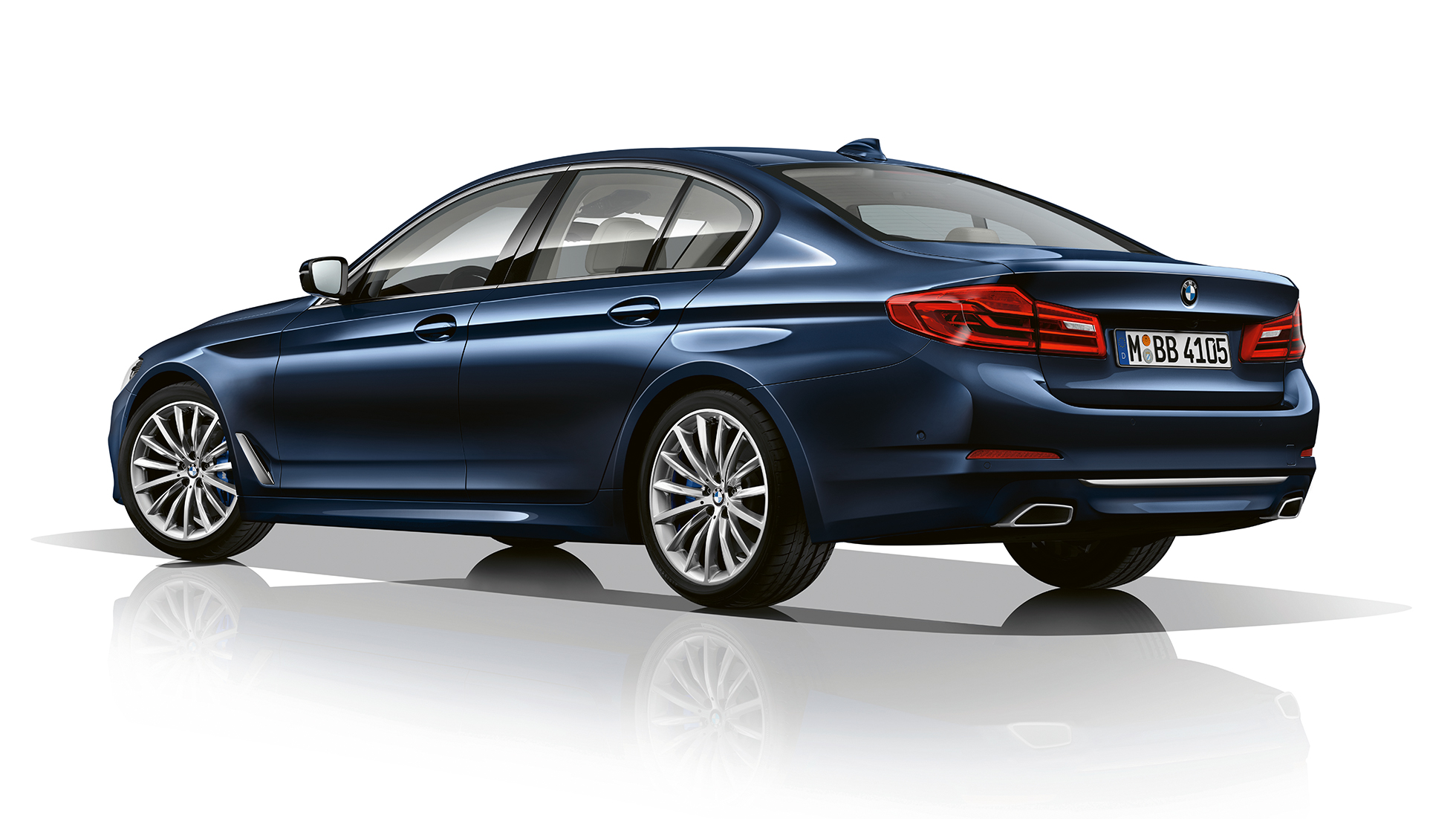 Luxury Line, tylny półprofil, BMW serii 5 Limuzyna Luxury Line, BMW serii 5 Limuzyna, 540d Limuzyna G30 granat cesarski z brylantowym połyskiem, metalizowany, tylny półprofil