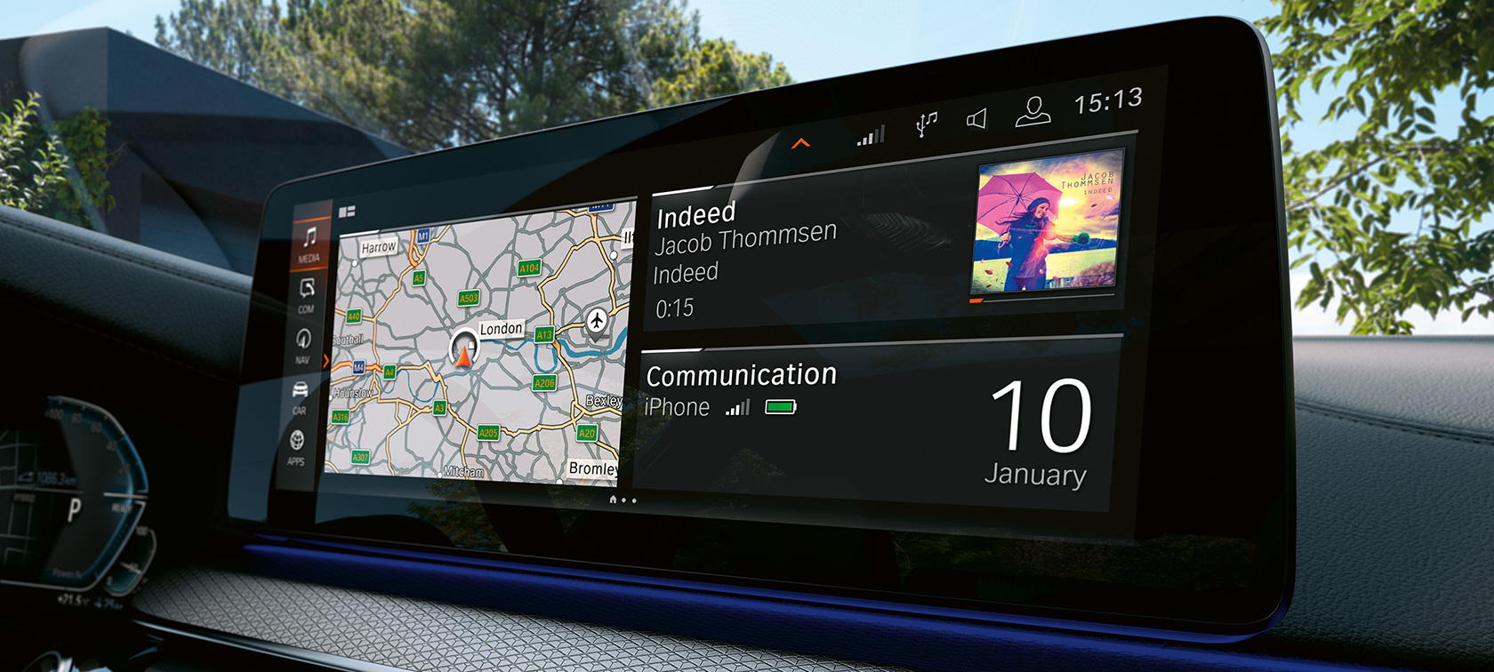 Technologie w BMW serii 5 Touring G31 Wyświetlacz informacyjny w BMW serii 5 Touring G31, modernizacja 2020, wnętrze, kokpit