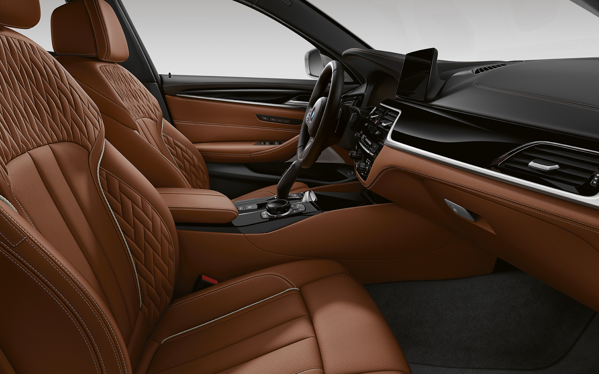 BMW serii 5 Touring G31 LCI wnętrze w pełnej tapicerce BMW Individual ze skóry Merino | truflowy BMW serii 5 Touring G31 modernizacja 2020 wnętrze w pełnej tapicerce BMW Individual ze skóry Merino | truflowy