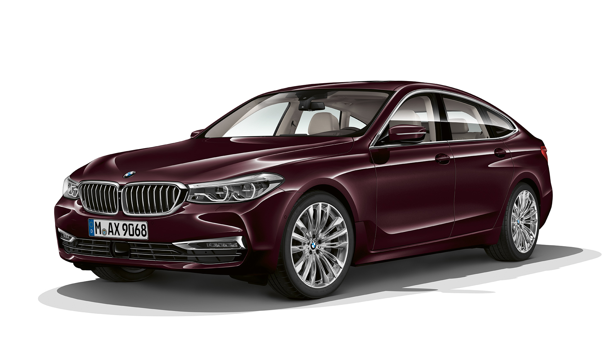 BMW serii 6 Gran Turismo G32 Luxury Line, przedni półprofil BMW serii 6 Gran Turismo G32 2017 Luxury Line, królewski burgund, przedni półprofil