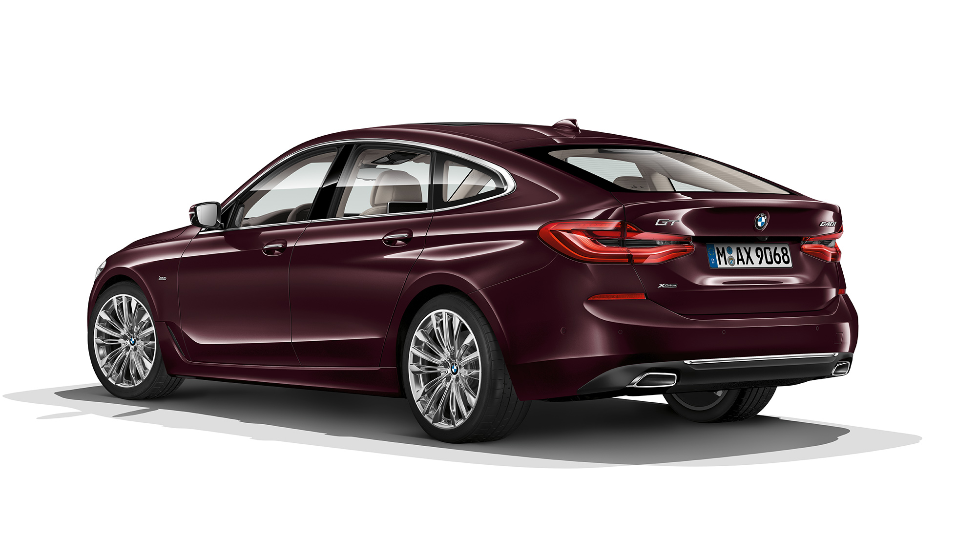 BMW serii 6 Gran Turismo G32 Luxury Line, tylny półprofil BMW serii 6 Gran Turismo G32 2017 Luxury Line, królewski burgund, tylny półprofil