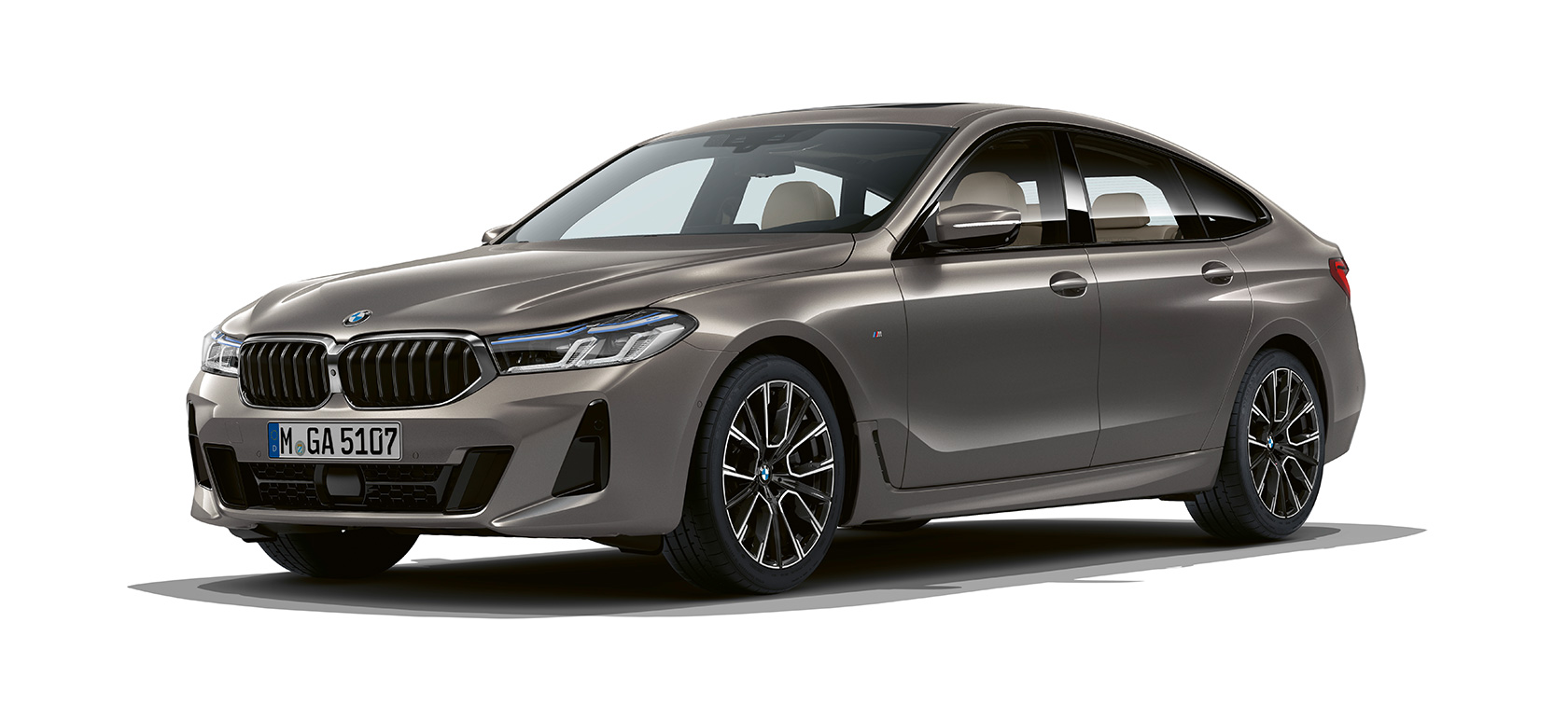 BMW serii 6 Gran Turismo G32 2020 BMW serii 6 Gran Turismo 640i xDrive G32 2020, szary Bernina, przedni półprofil w perspektywie bocznej
