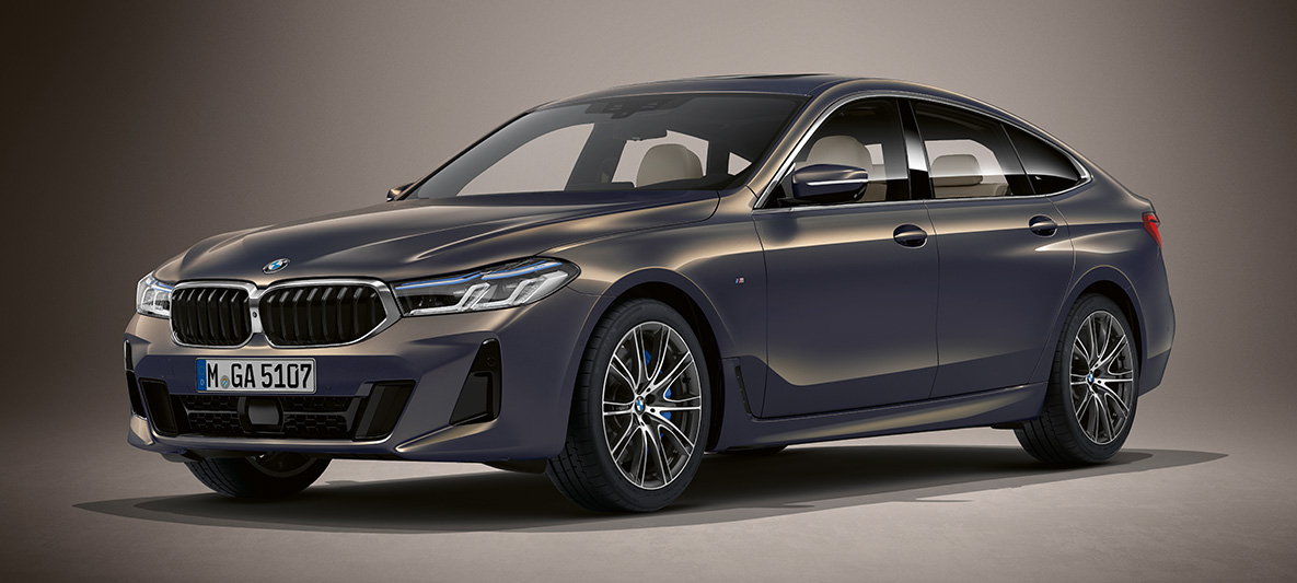 Lakier BMW Individual, szary alwit metalizowany, w BMW serii 6 Gran Turismo G32 2020 Lakier BMW Individual, szary alwit metalizowany, w BMW serii 6 Gran Turismo G32 2020, przedni półprofil podczas postoju
