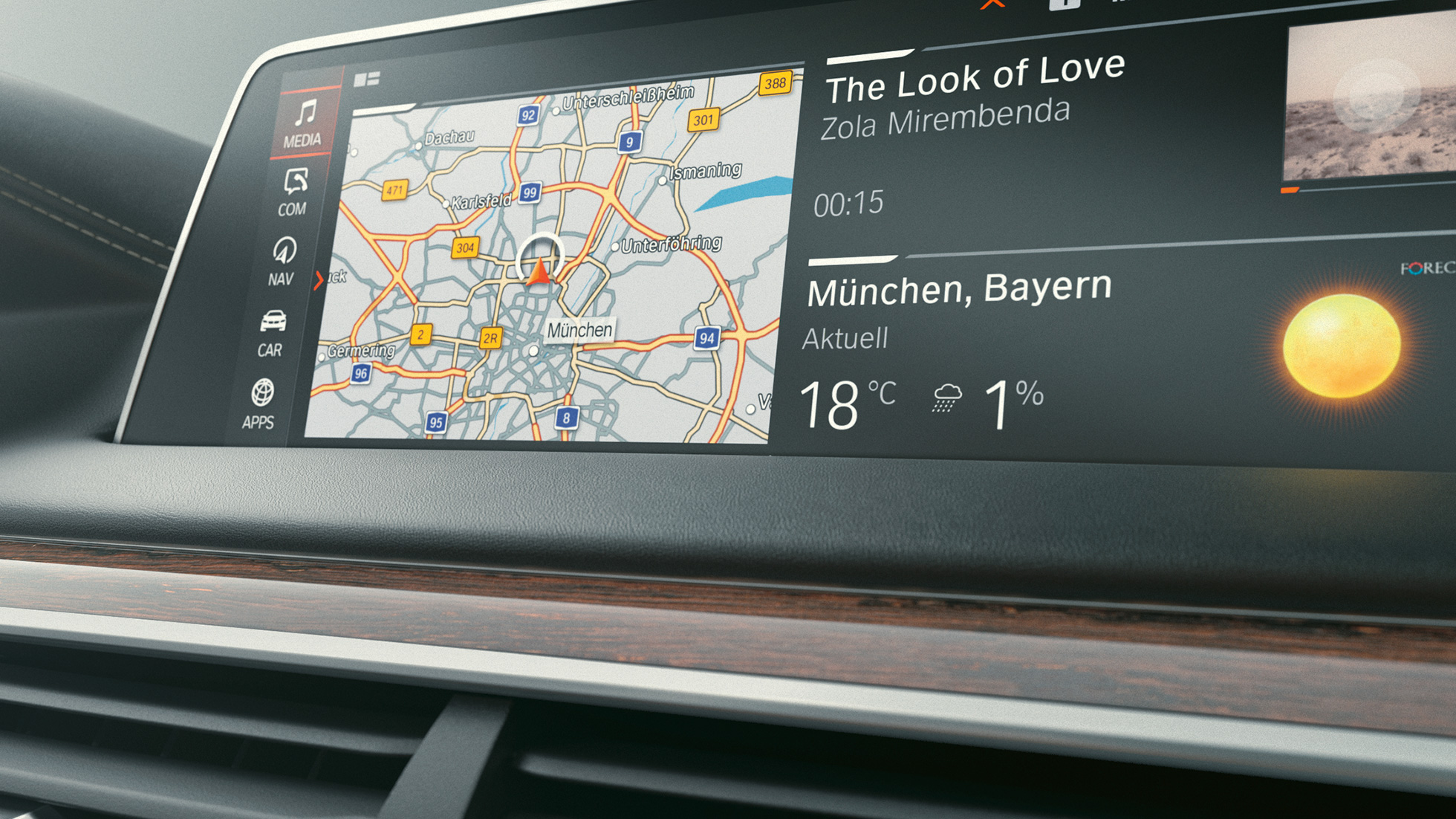 BMW serii 7 Limuzyna BMW serii 7 Limuzyna:na monitorze pokładowym