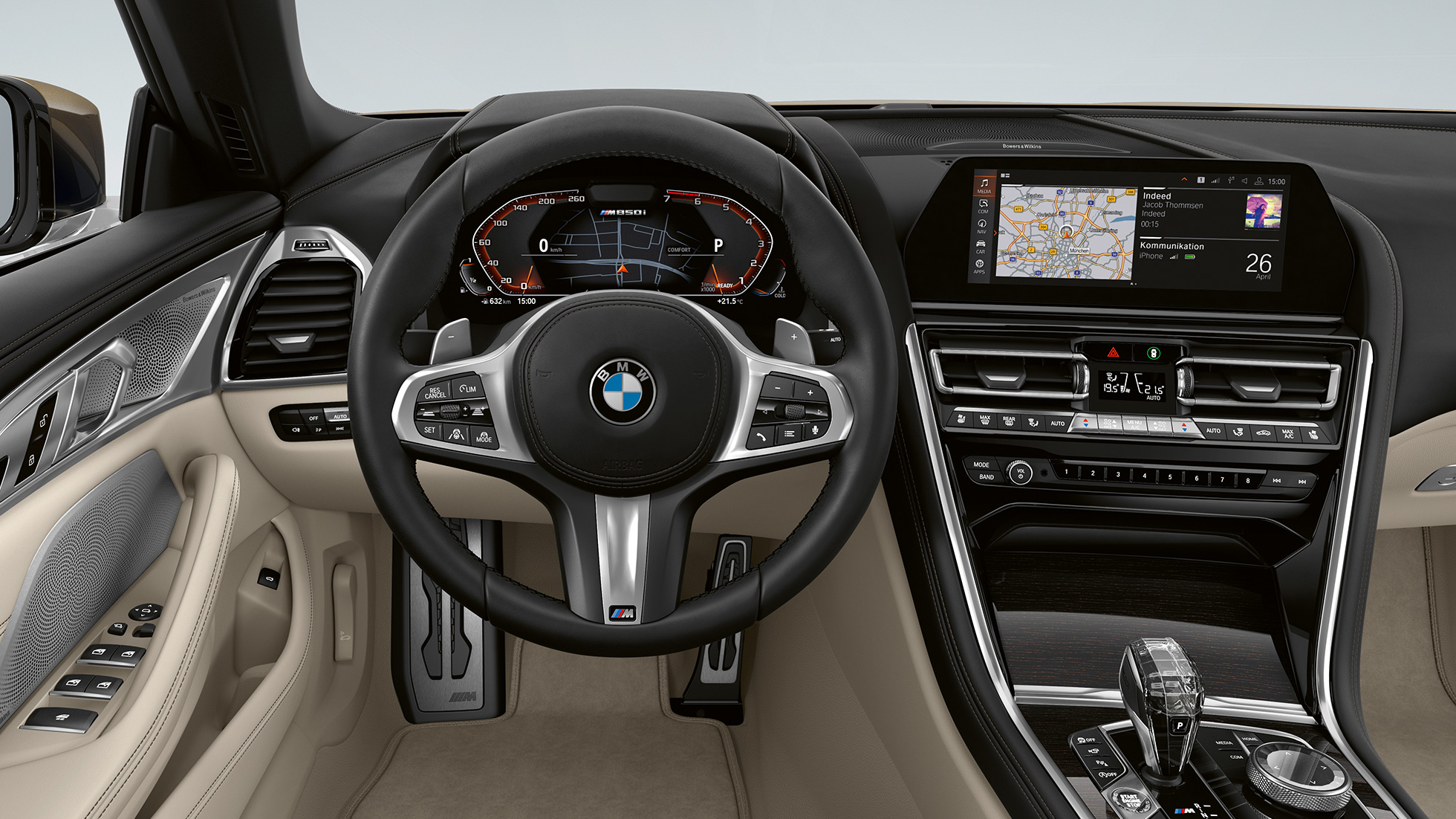 BMW M850i xDrive, szary drawit metalizowany, kokpit z kierownicą skórzaną M. BMW M850i xDrive, szary drawit metalizowany, kokpit z kierownicą skórzaną M.