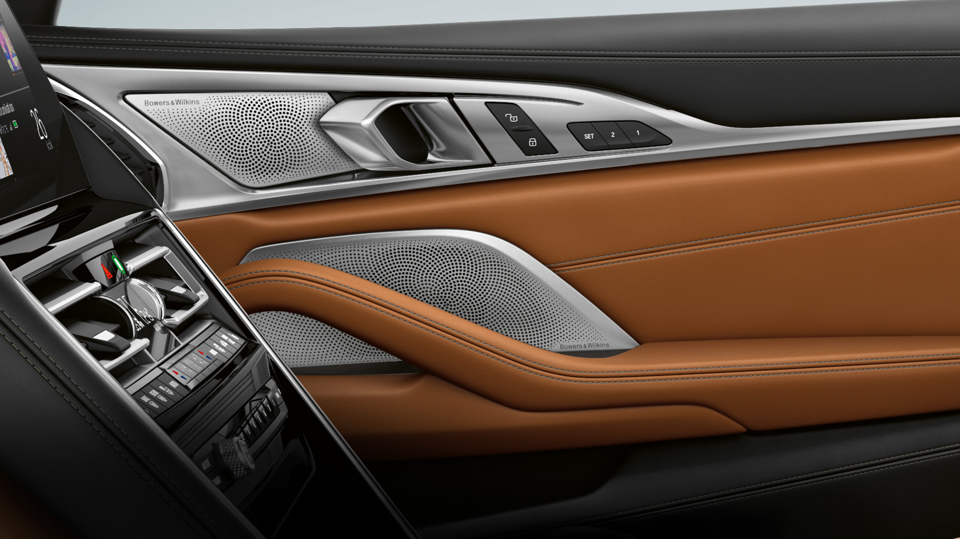 BMW M850i xDrive, wnętrze, Bowers & Wilkins Diamond Surround Sound System. BMW M850i xDrive, wnętrze, Bowers & Wilkins Diamond Surround Sound System.