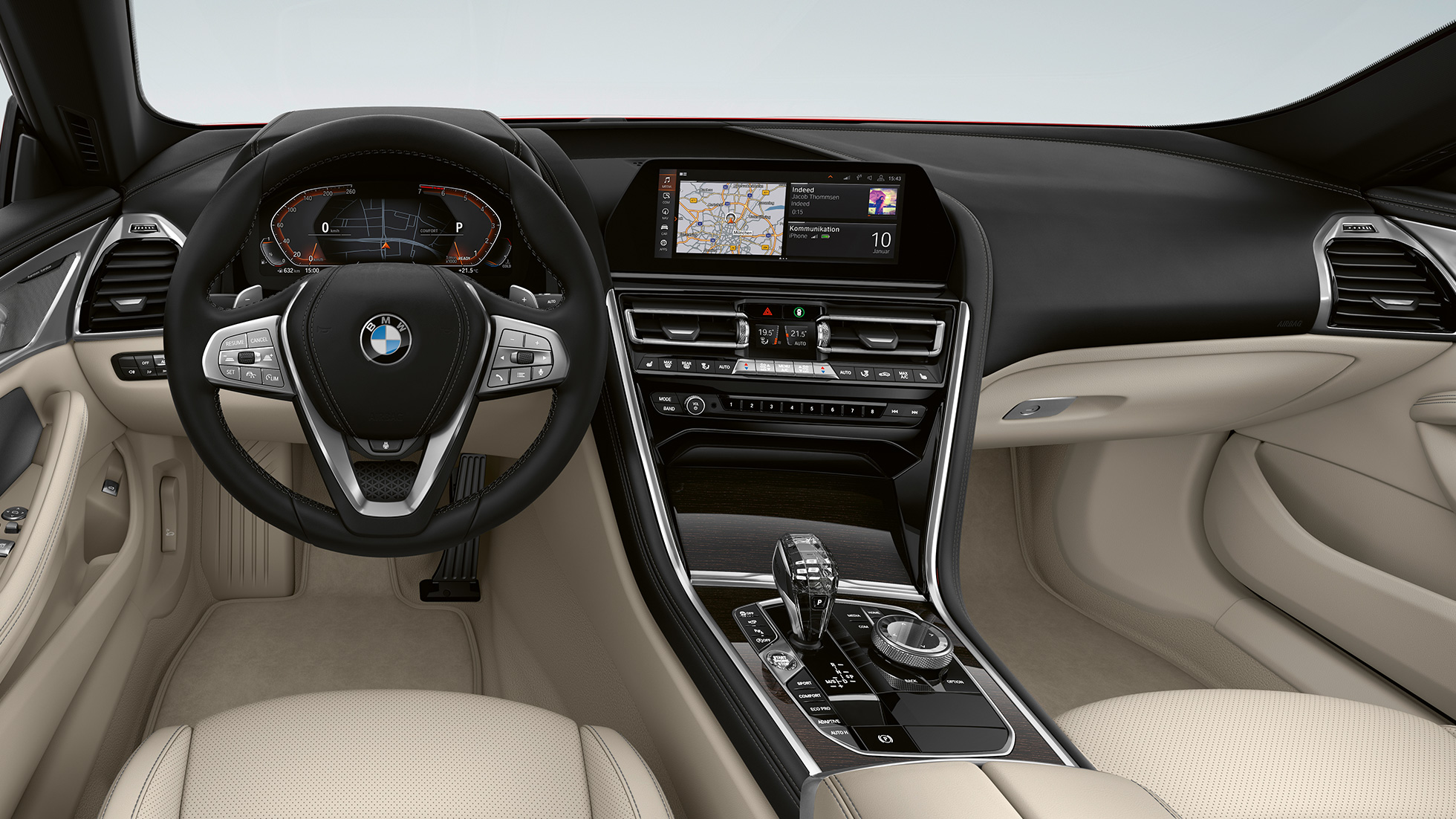 Kokpit modelu podstawowego BMW serii 8 Gran Coupé, kokpit modelu podstawowego
