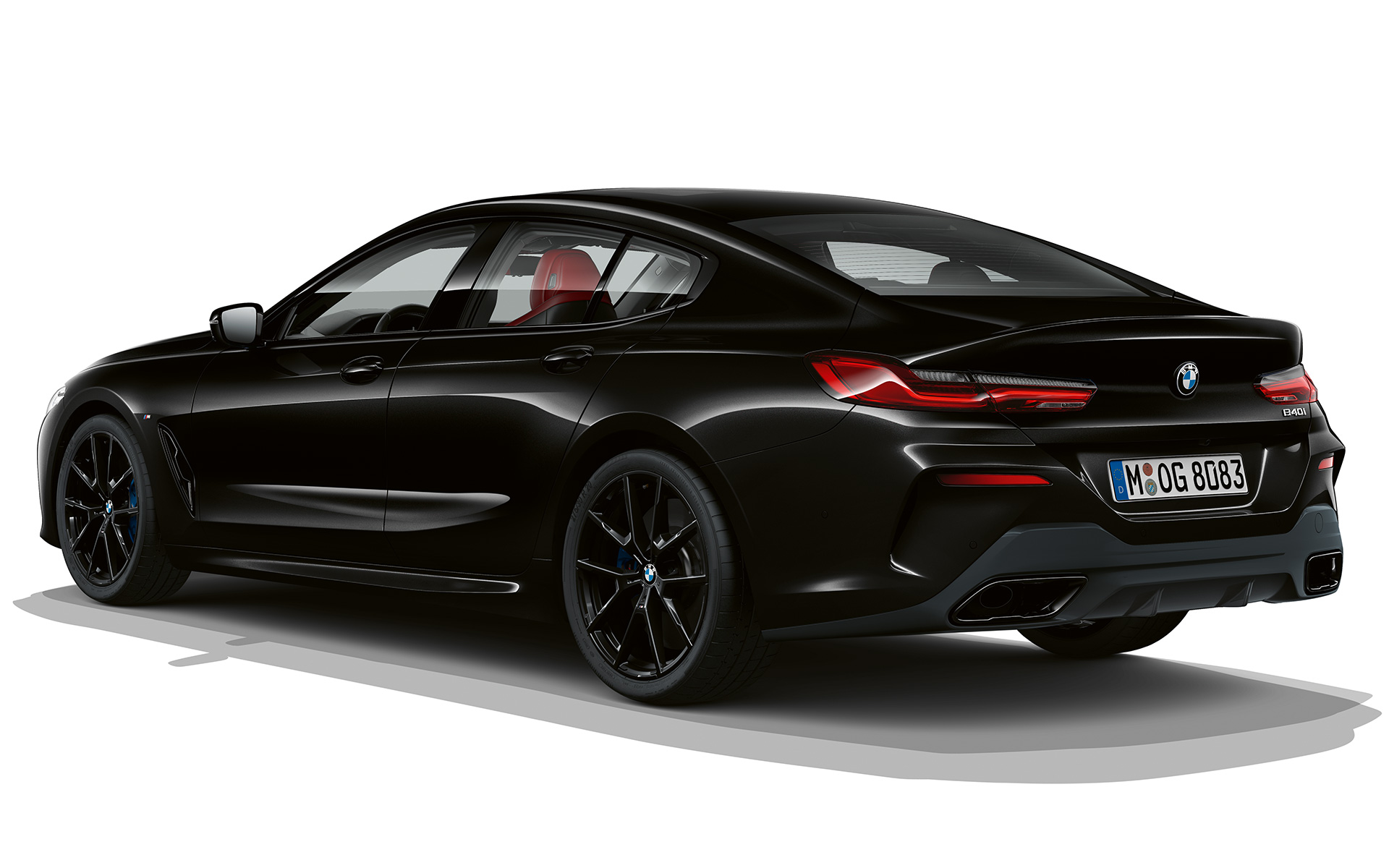 Dark Seduction, ujęcie z półprofilu od tyłu BMW serii 8 Gran Coupé, Dark Seduction, ujęcie z półprofilu od tyłu