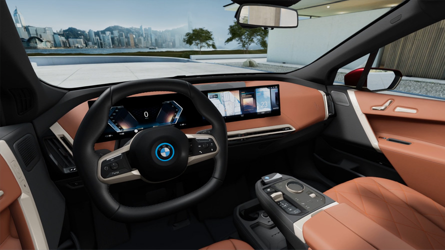 BMW iX i20 elektryczny SUV wnętrze BMW iX i20 2021 elektryczny SUV wnętrze