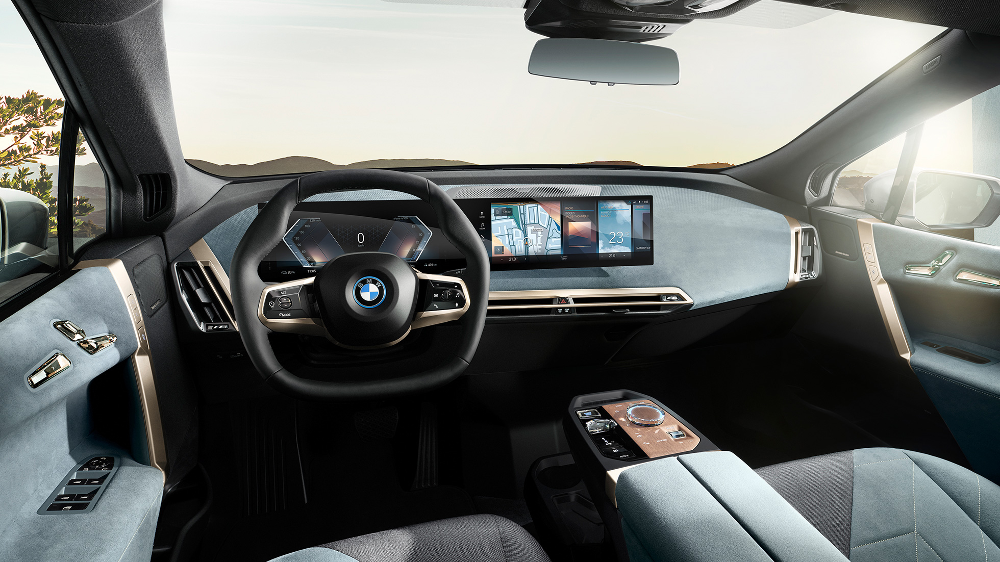 BMW iX wnętrze kokpitu BMW iX i20 wnętrze kokpitu
