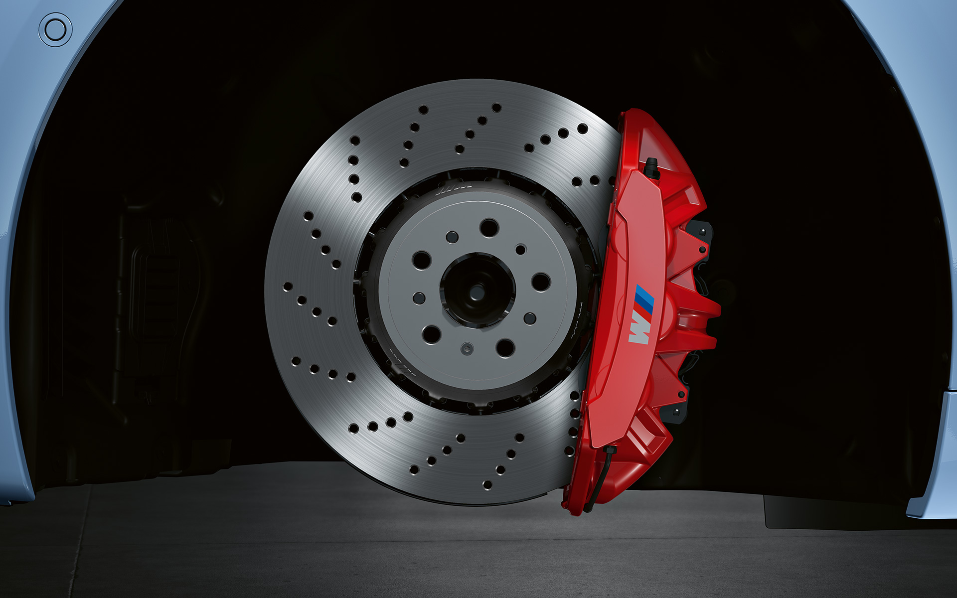 BMW M2 G87 hamulce pływające M, czerwone błyszczące zaciski Hamulce pływające M, czerwone błyszczące zaciski, BMW M2 G87