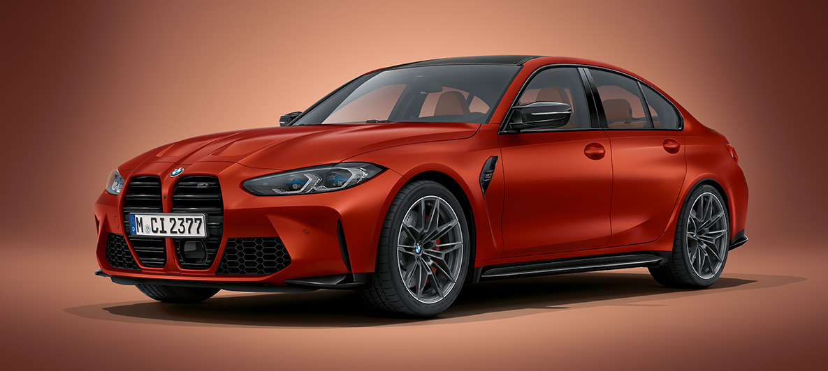 BMW Individual mroźna czerń, metalizowany, BMW M3 Limuzyna G80 2020 BMW M3 Limuzyna, BMW Individual mroźna czerń, metalizowany, G80 2020, przedni półprofil podczas postoju