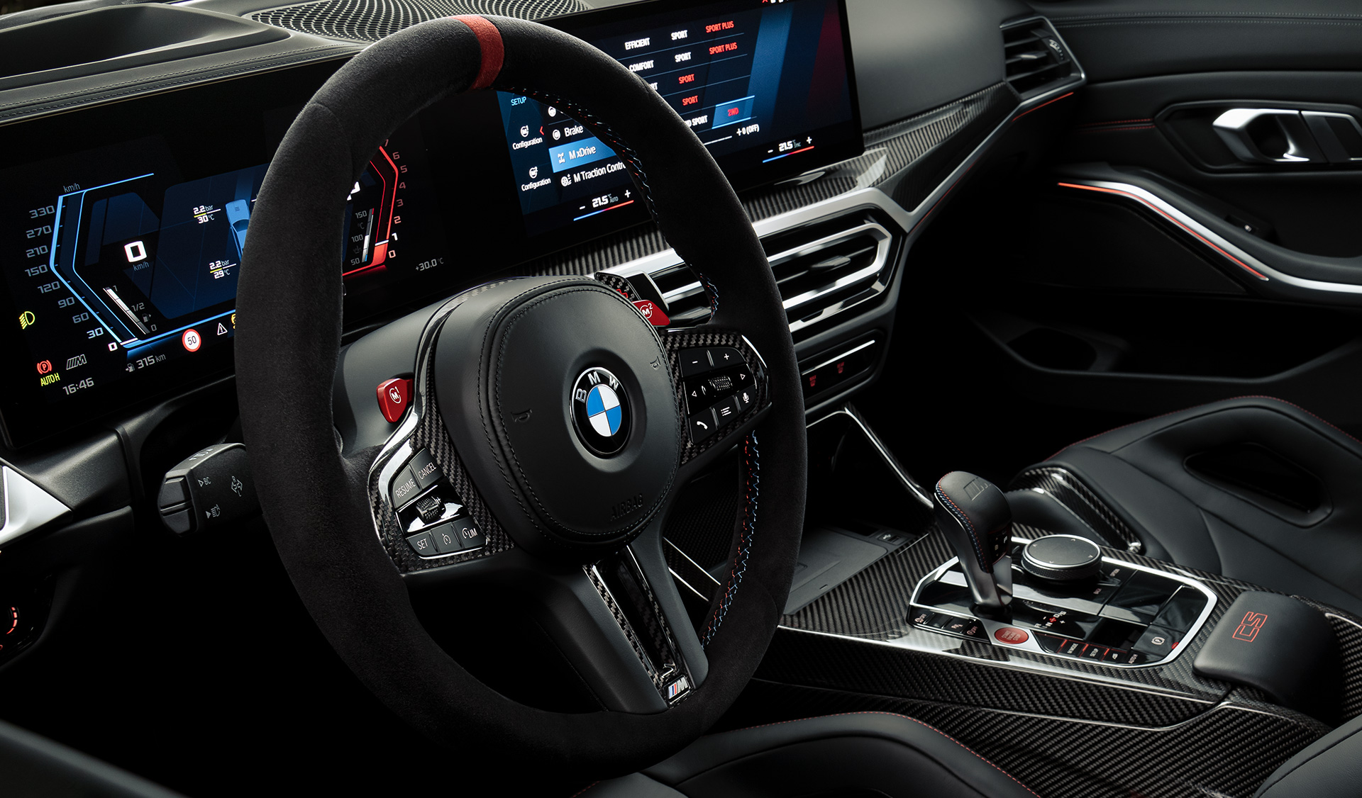 Kierownica skórzana M z Alcantary BMW M3 G80 BMW M3 CS G80 kierownica skórzana M z Alcantary
