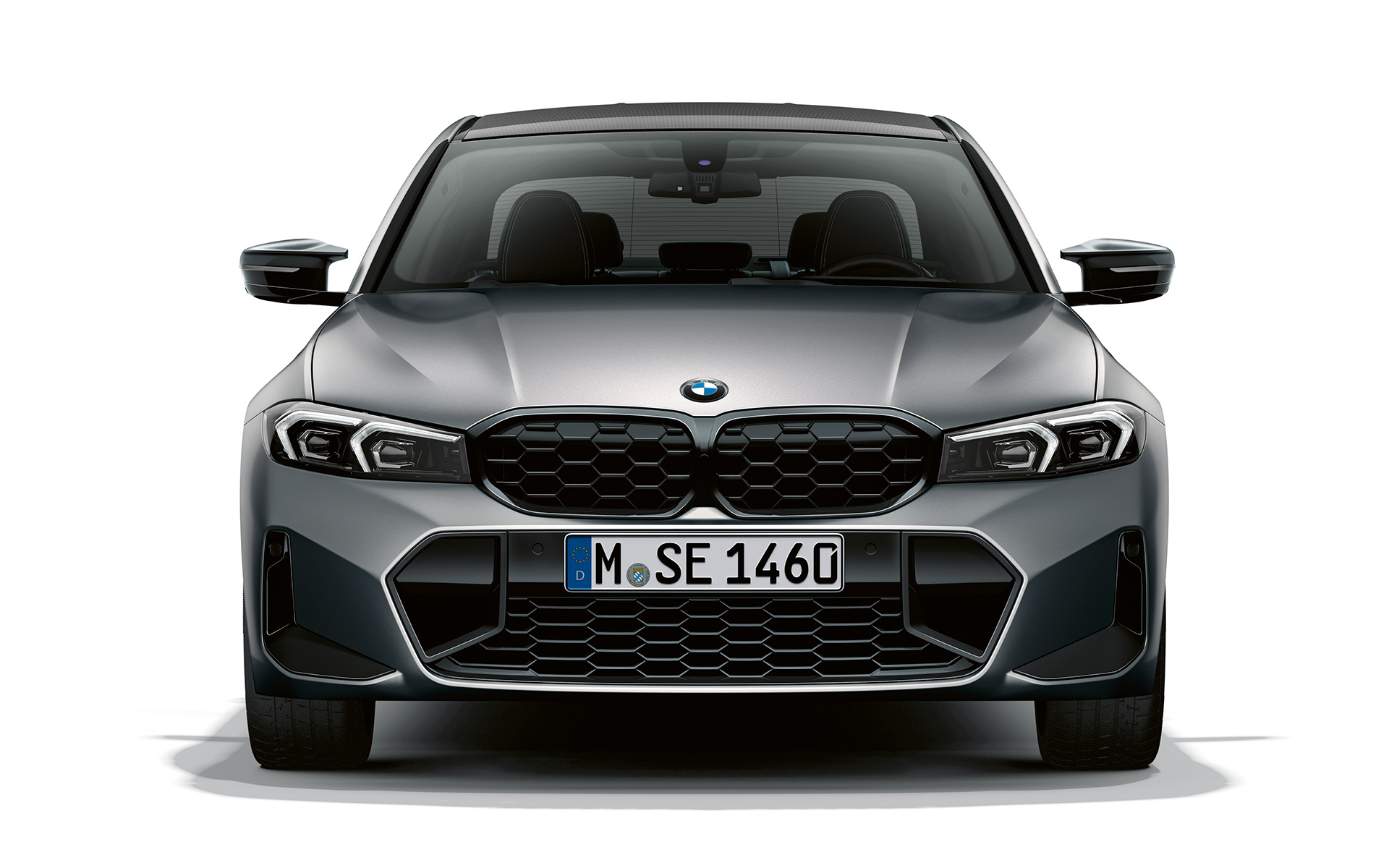 Widok z przodu atrapa chłodnicy BMW BMW M340i xDrive Limuzyna G20 BMW M340i xDrive Limuzyna G20 mroźny czysty szary BMW Individual metalizowany widok z przodu atrapa chłodnicy BMW