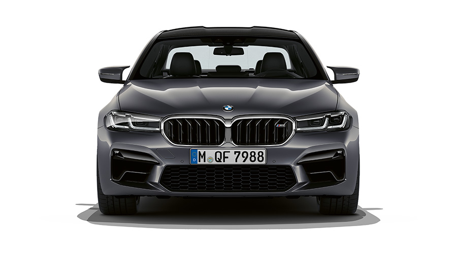 BMW M5 F90 LCI Facelift 2020, szary Brands Hatch metalizowany, z widok z przodu