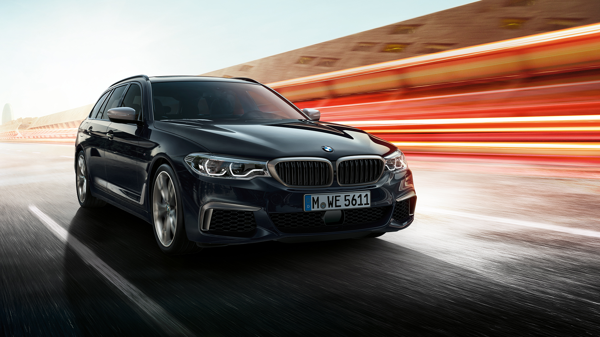 Atrapa chłodnicy BMW, BMW M550d xDrive Touring Atrapa chłodnicy BMW, BMW M550d xDrive Touring G31, czarny azuryt metalizowany, zbliżenie przodu