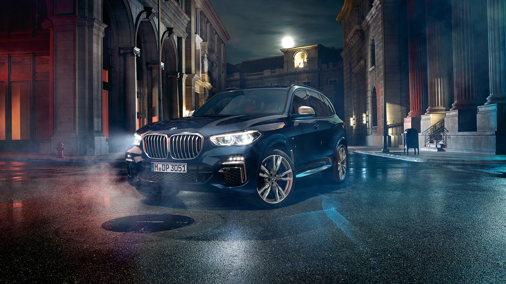Stylistyka zewnętrzna BMW X5 M50i oraz M50d Stylistyka zewnętrzna BMW X5 M50i oraz M50d, G05 przedni półprofil