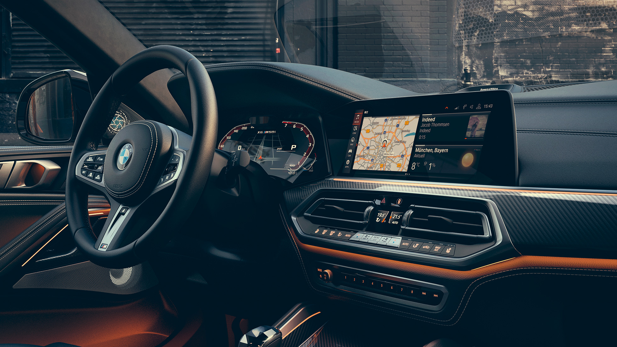 BMW X6 M50i kokpit BMW X6 M50i kokpit zorientowany na kierowcę