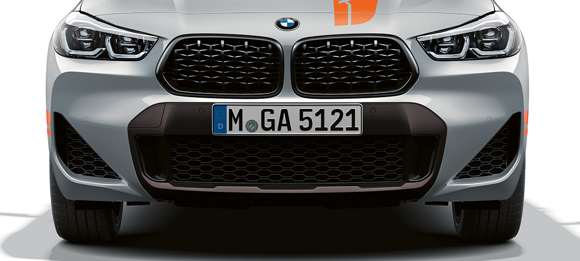 Atrapa chłodnicy BMW X2 F39 BMW X2 2020 F39 szary Brooklyn widok z przodu atrapa chłodnicy