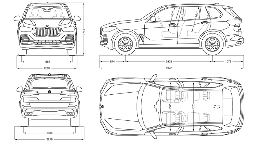 Rysunek BMW X5 wymiary Rysunek BMW X5 wymiary