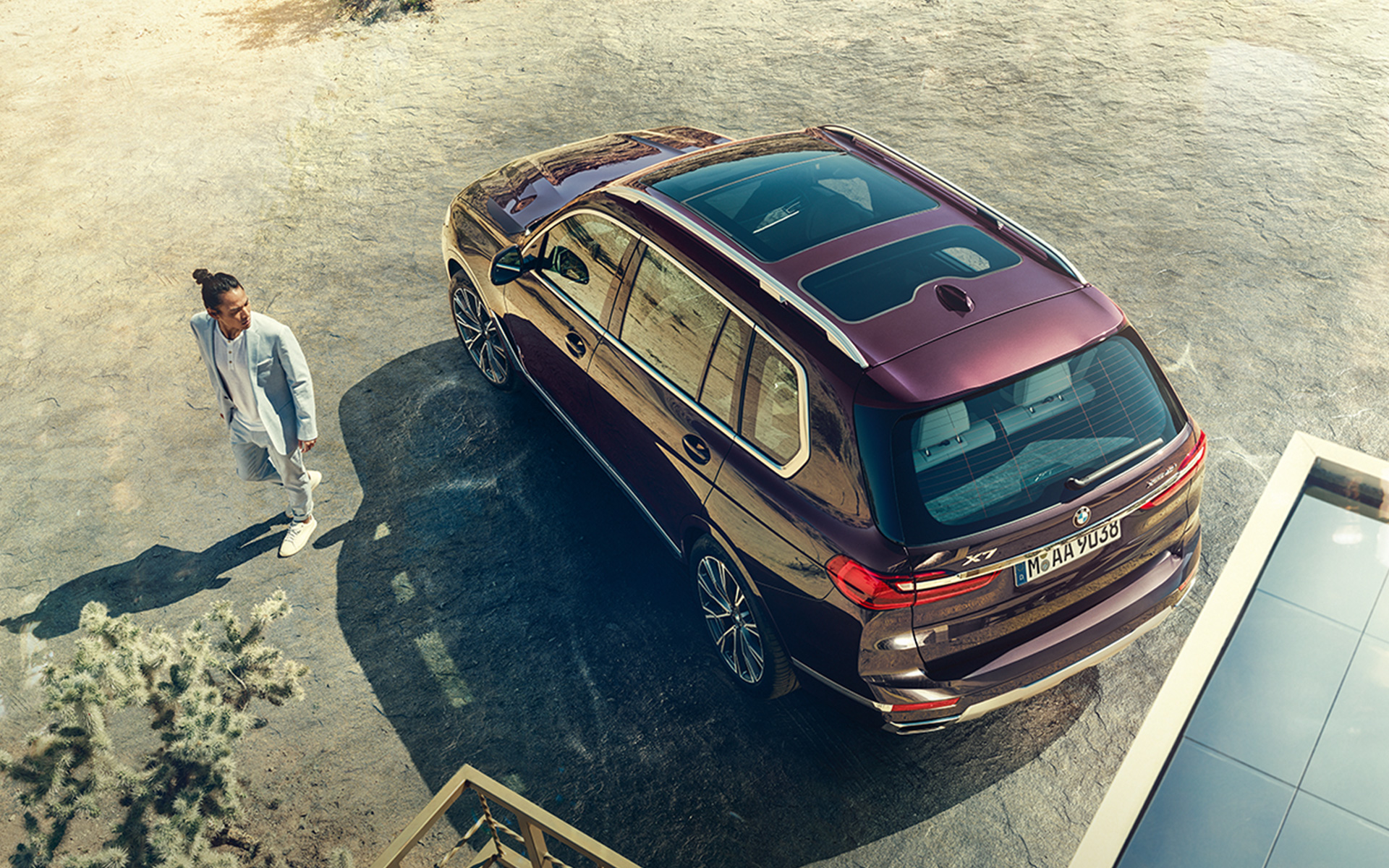 BMW X7 Individual xDrive40i G07 2018 ametryn metalizowany widok z góry z modelem BMW X7 Individual xDrive40i G07 2018 ametryn metalizowany widok z góry z modelem