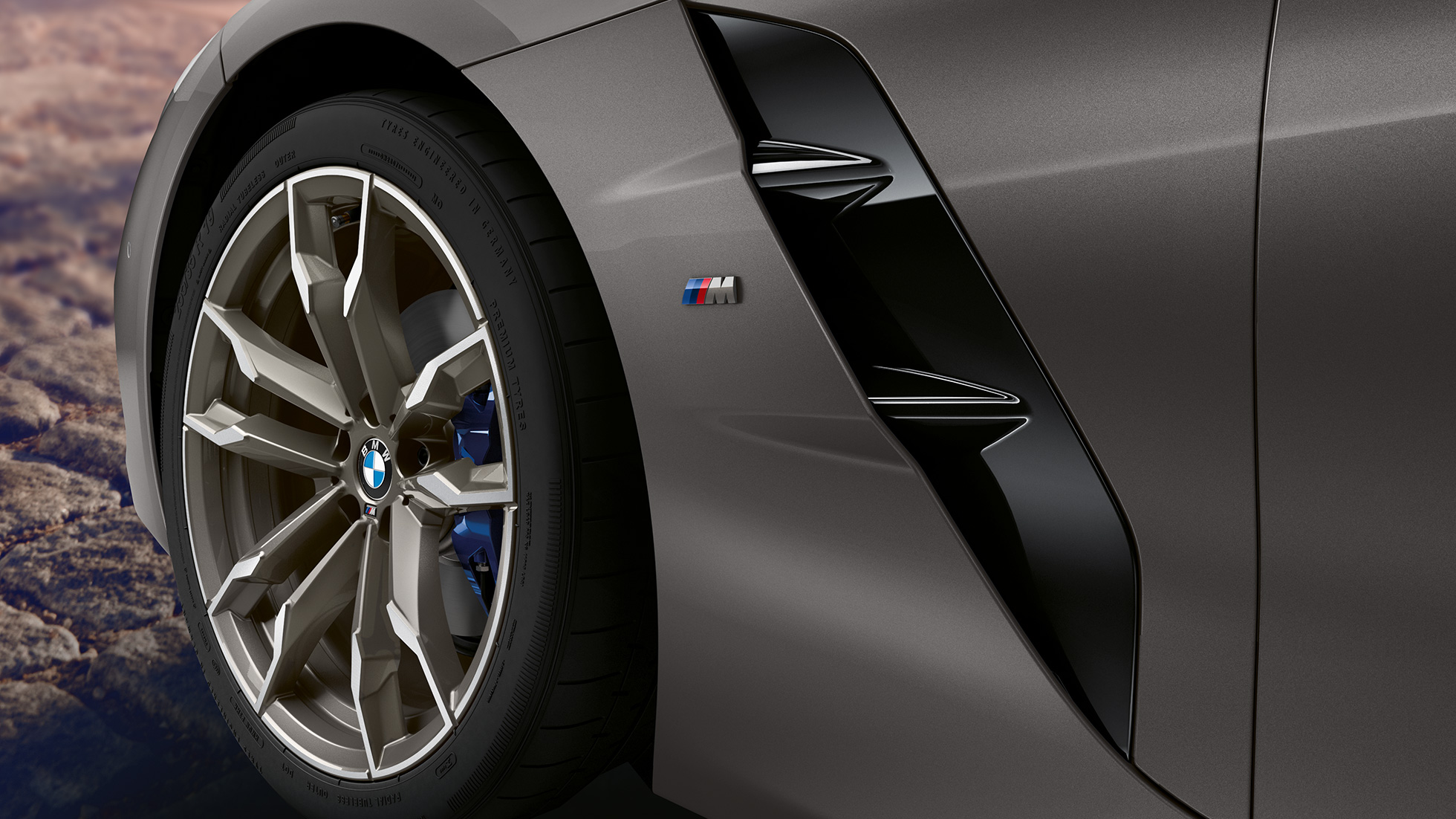Przednie koło BMW Z4 Roadster Przednie koło szarego BMW Z4 Roadster