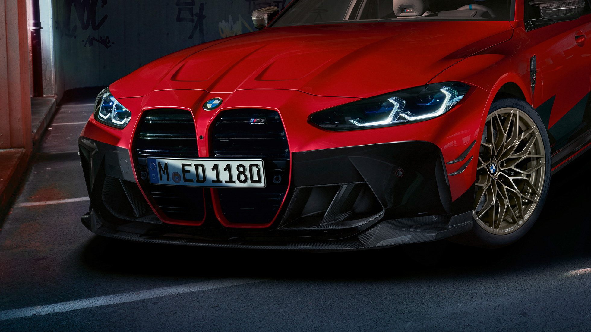 BMW M3 G80 widok z przodu Akcesoria BMW M Performance Parts BMW M3 G80 widok z przodu
