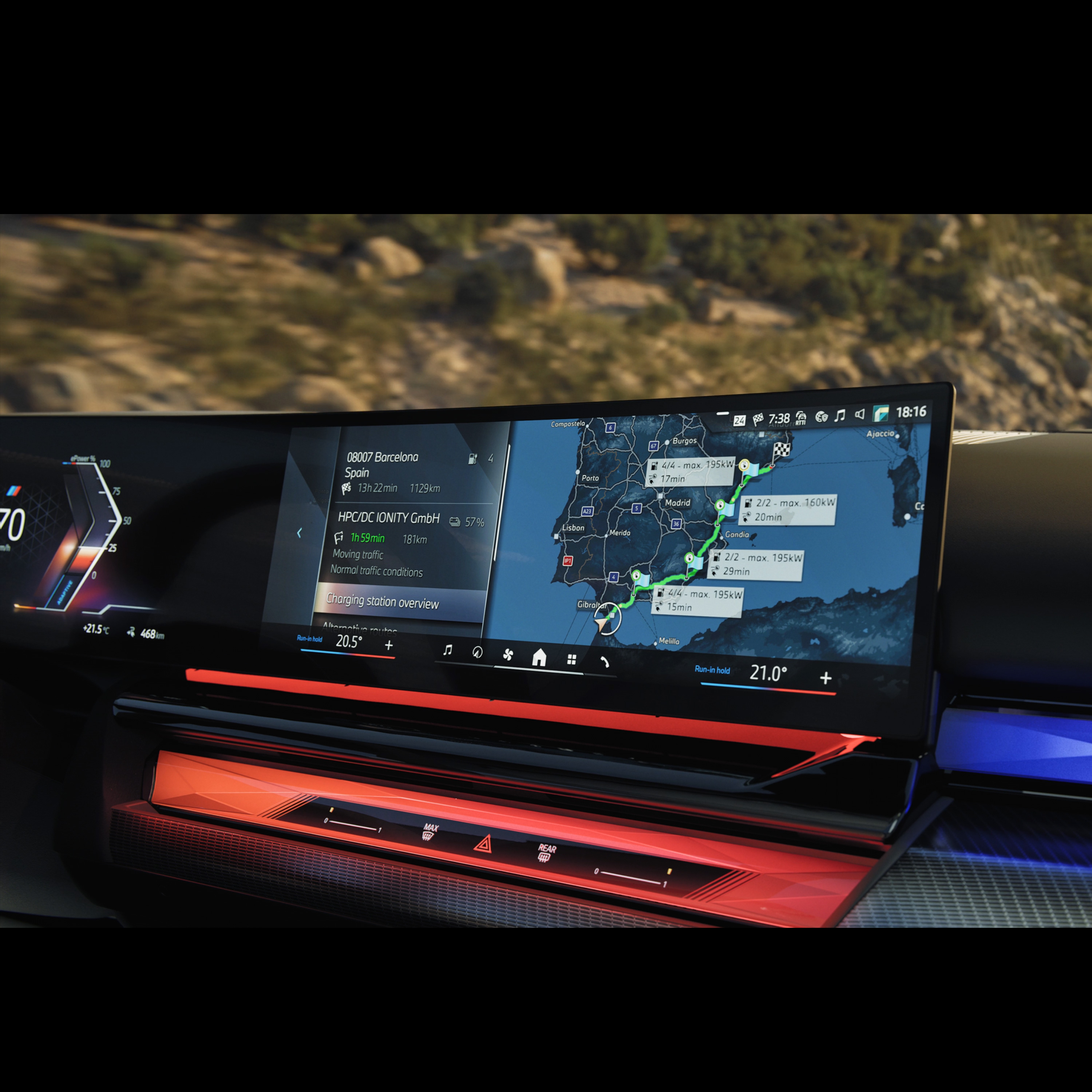 Trasy zoptymalizowane pod kątem ładowania BMW i5 Limuzyna G60 BEV